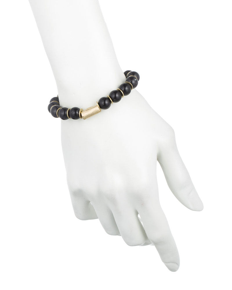 SMALL BLACK LUCITE AND TUBE