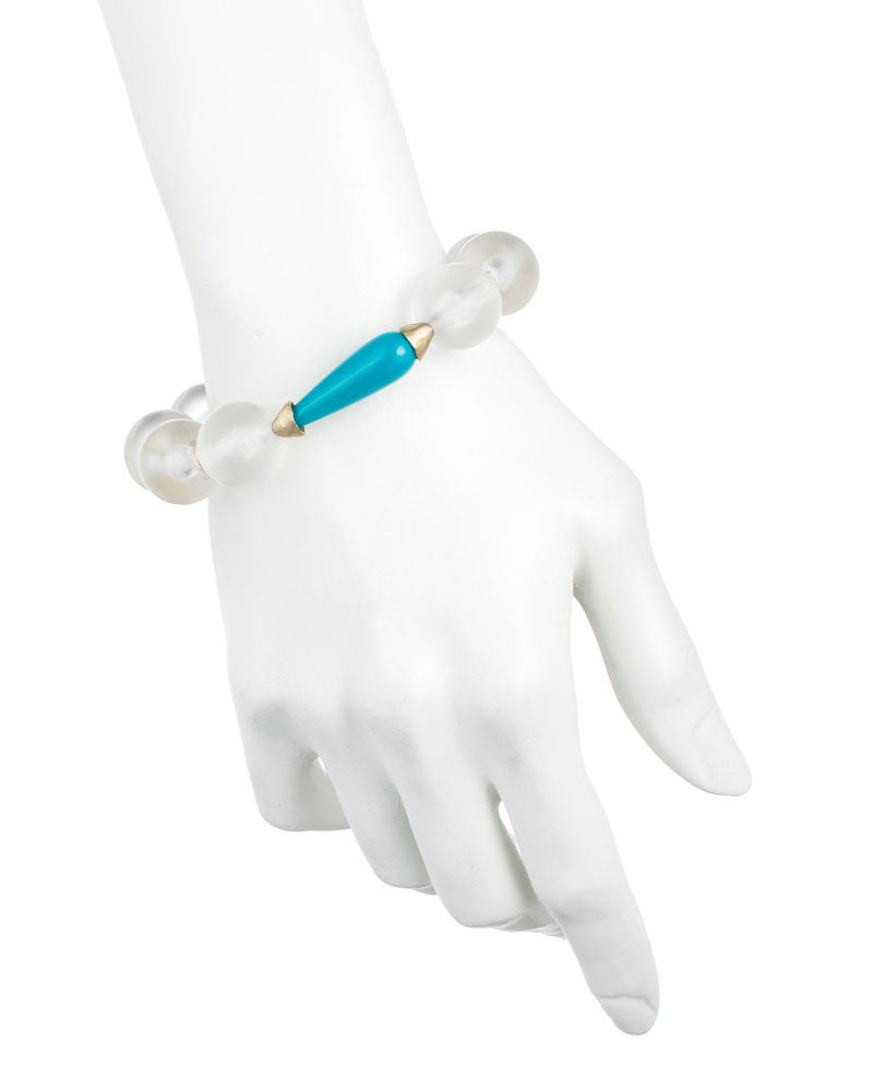 FROSTED LUCITE AND TURQUOISE