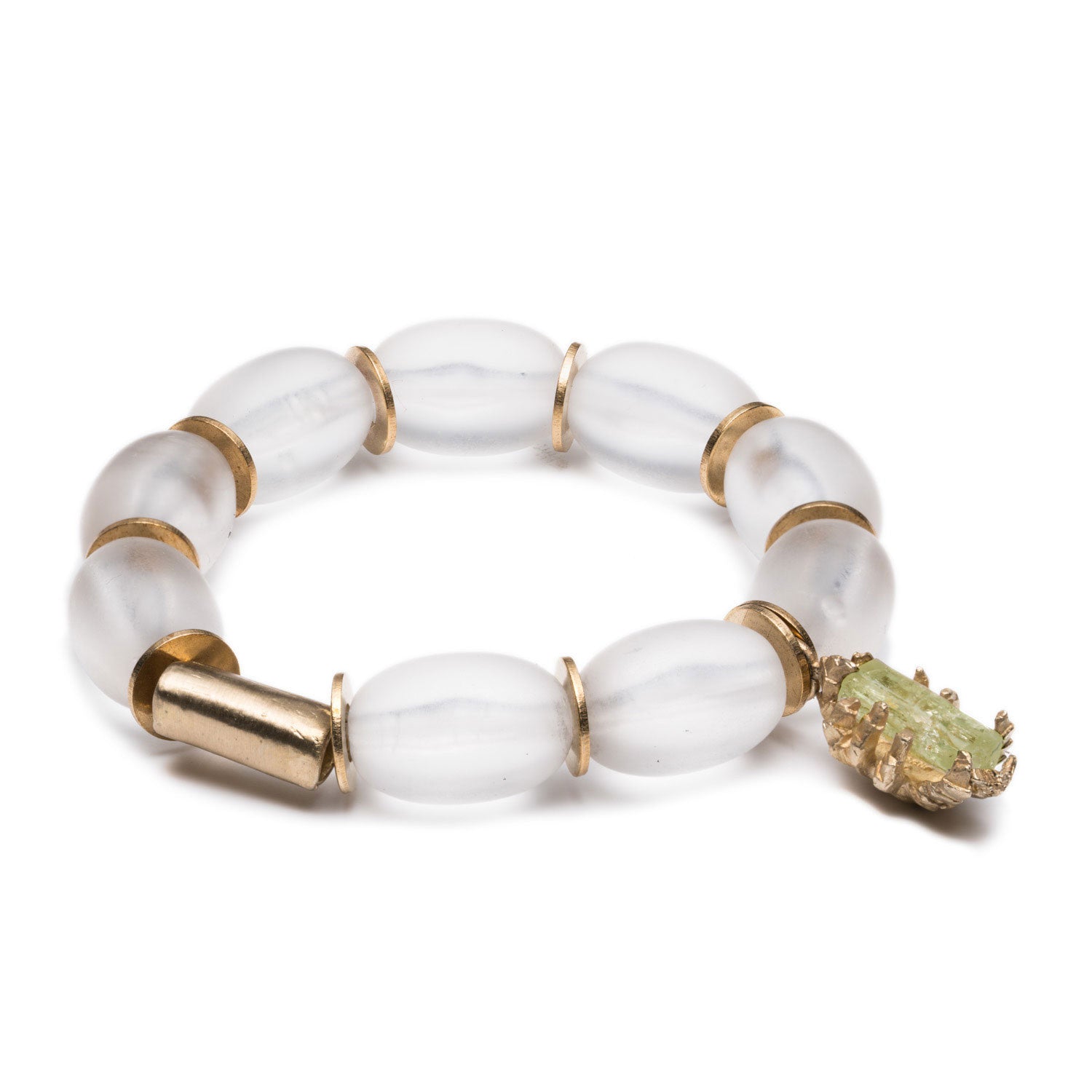 DECO BERYL AND LUCITE BRACELET