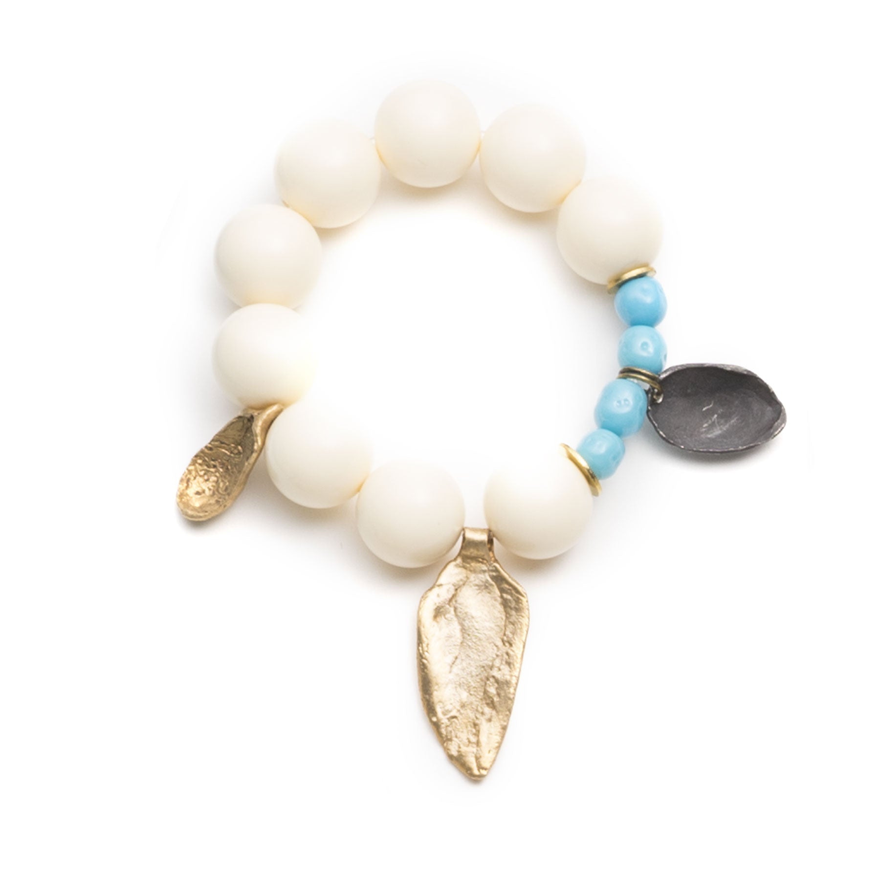 Triple Charm and Vintage Lucite Bracelet