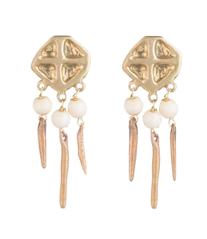Triangles and Vintage Bone Earrings