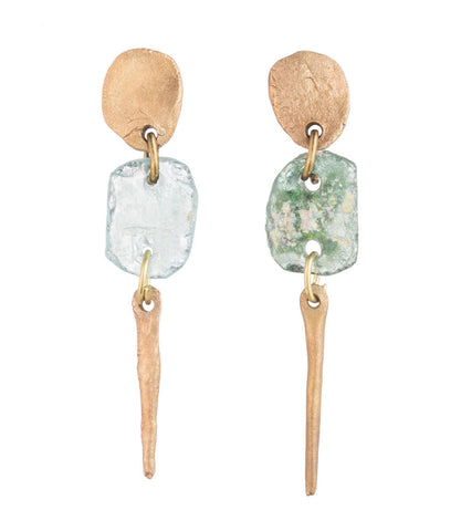 Daggers and Ancient Glass Earrings