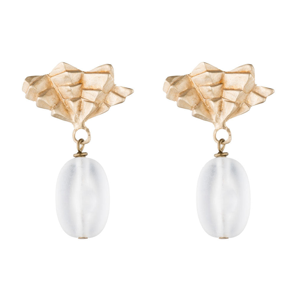 DECO FAN AND LUCITE EARRINGS
