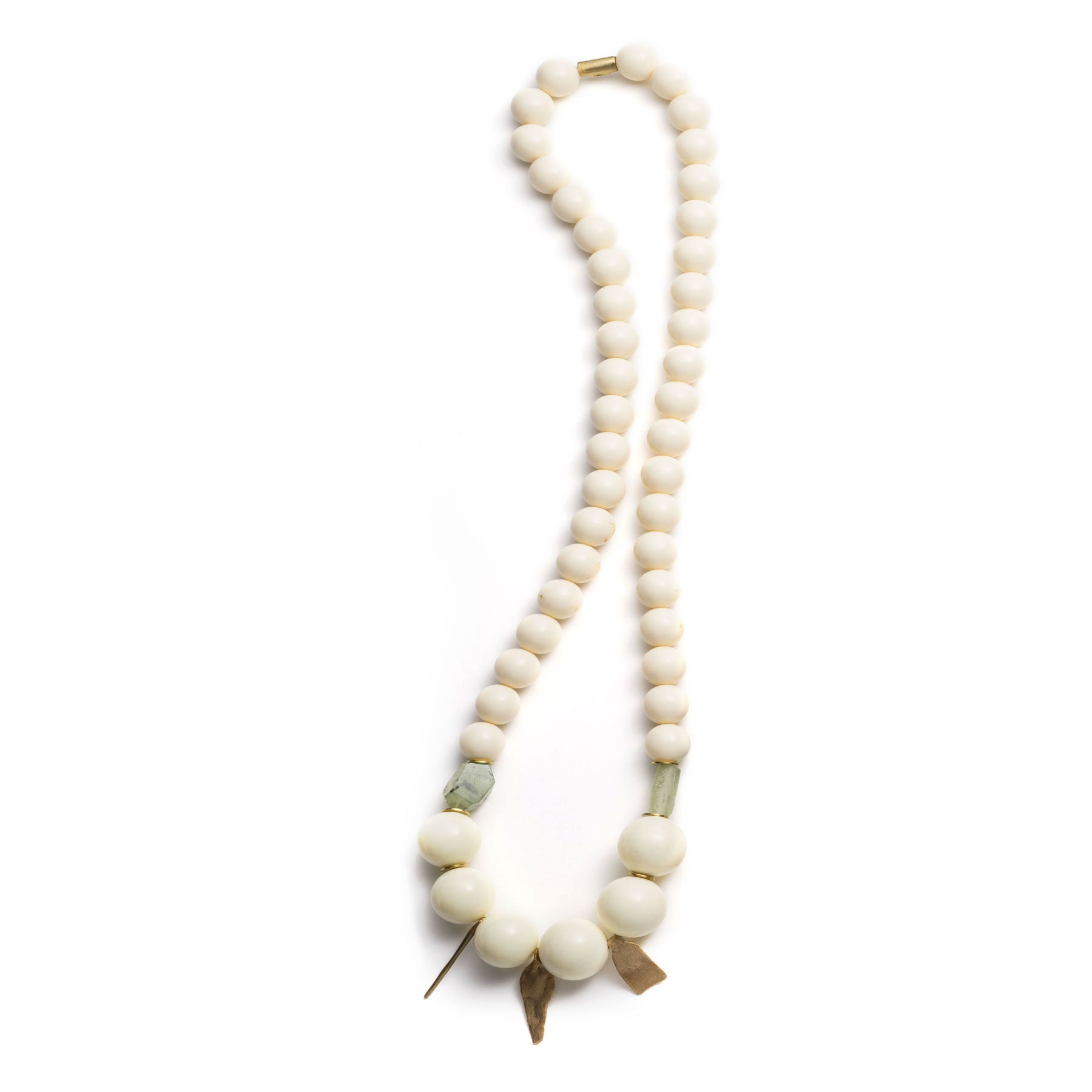 Lucite and Prehnite Necklace