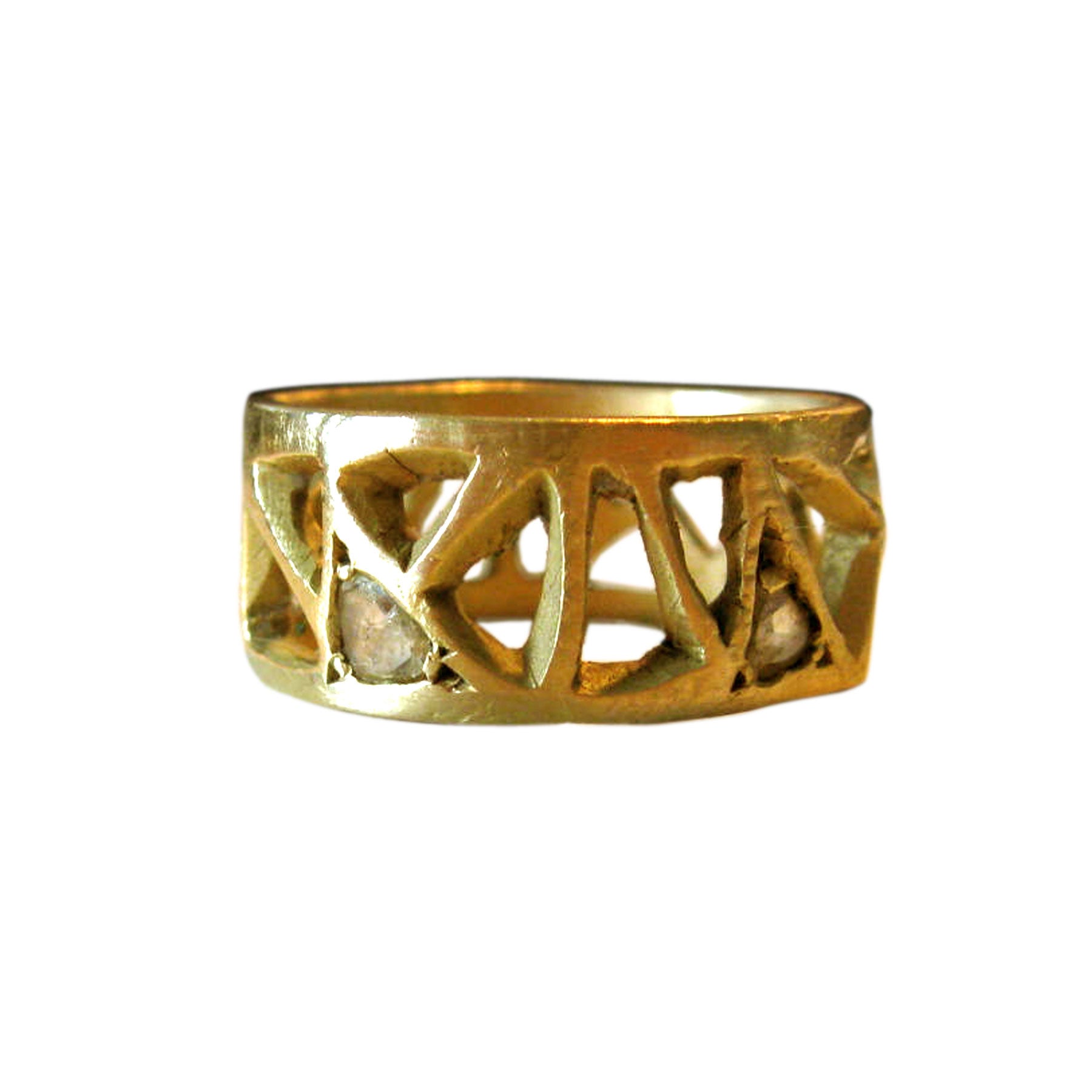 TRIANGLES BAND WITH DIAMONDS